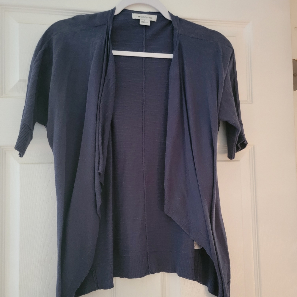 Open short sleeve cardigan